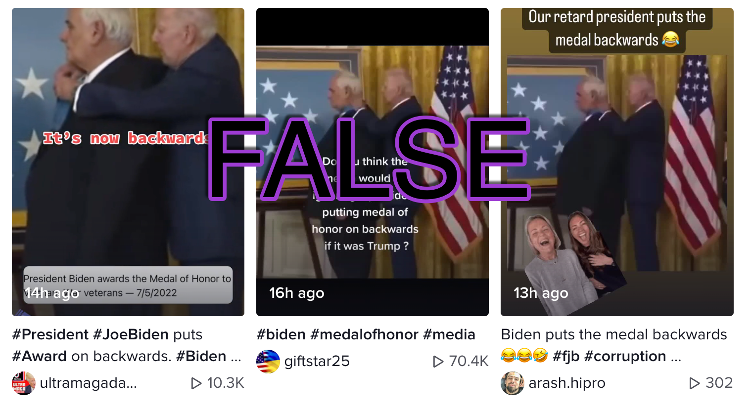 TikTok Biden medal videos