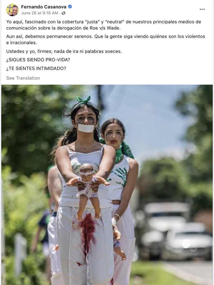 Fernando Casanova's Facebook Post