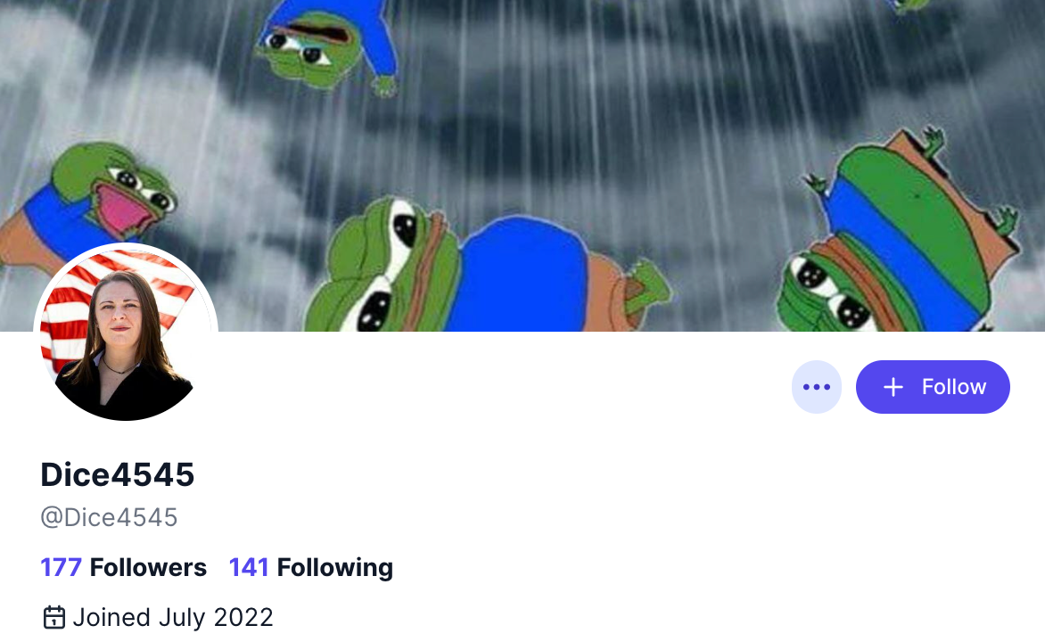 Amy Dice Truth Social background image