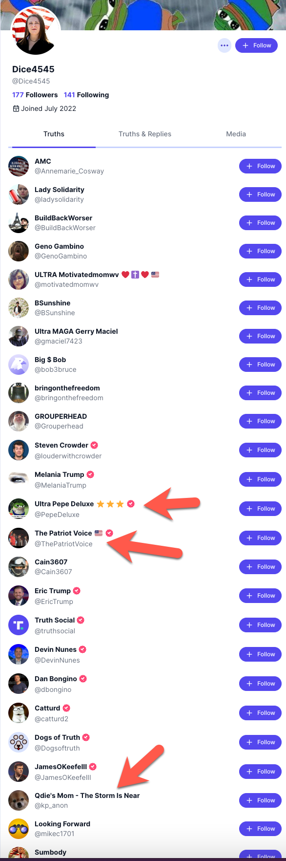 Dice Truth Social follows1