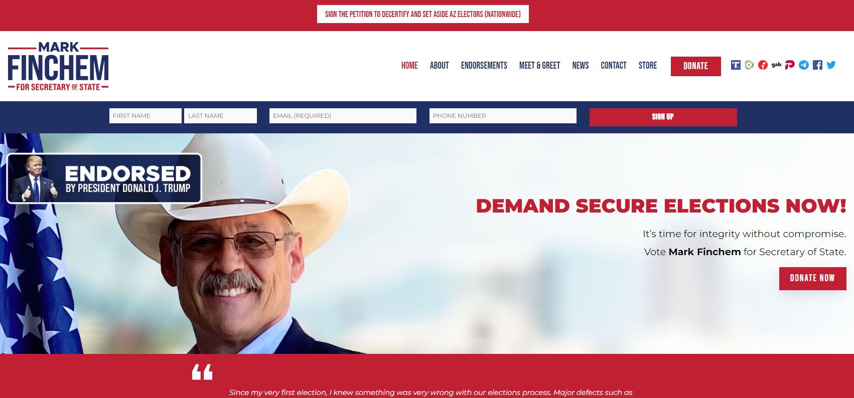 Vote finchem campaign directory