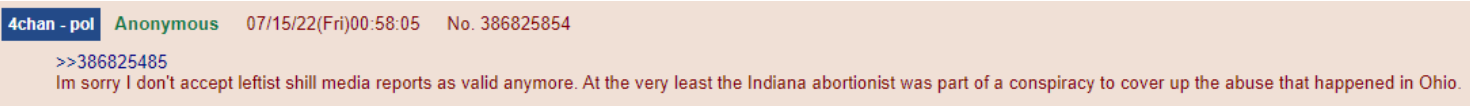image of 4chan text post