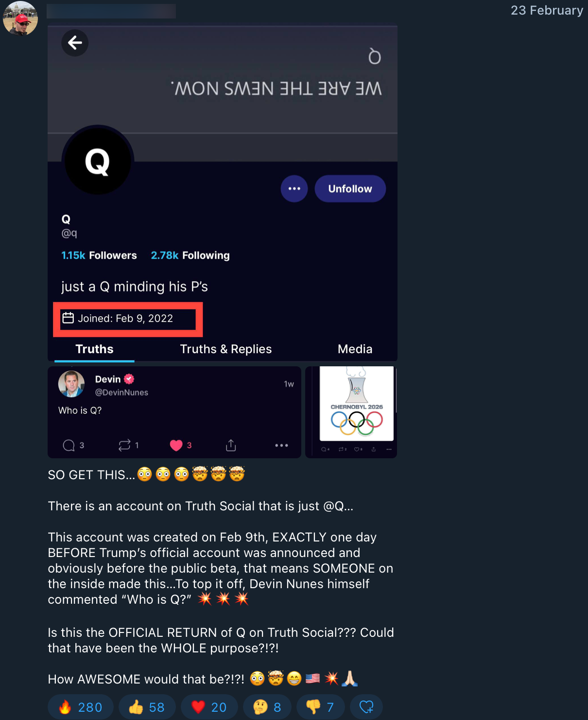 Nunes @Q reaction post1