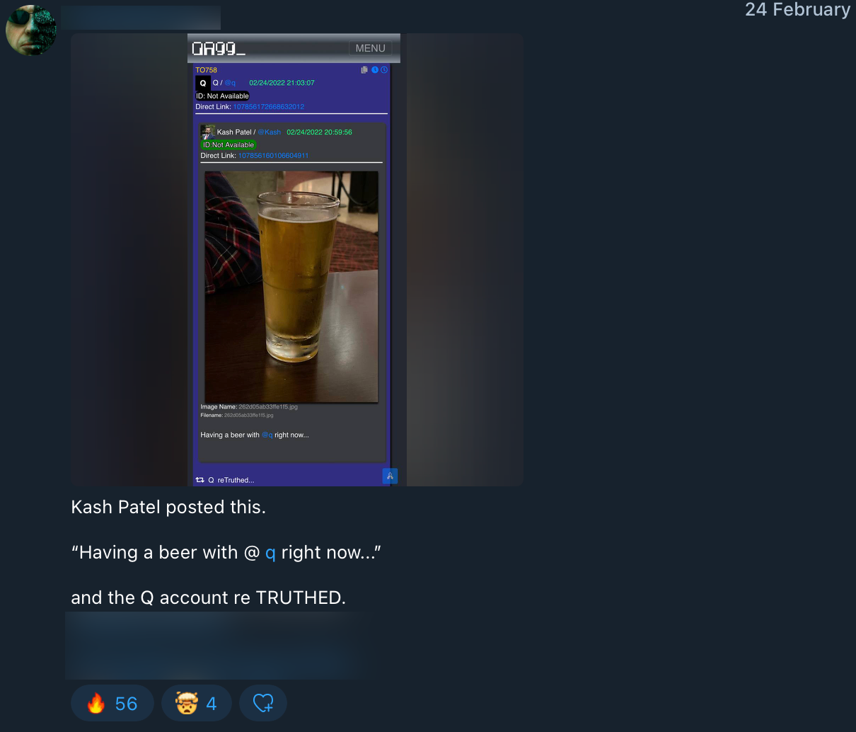 Patel @Q beer reaction post2