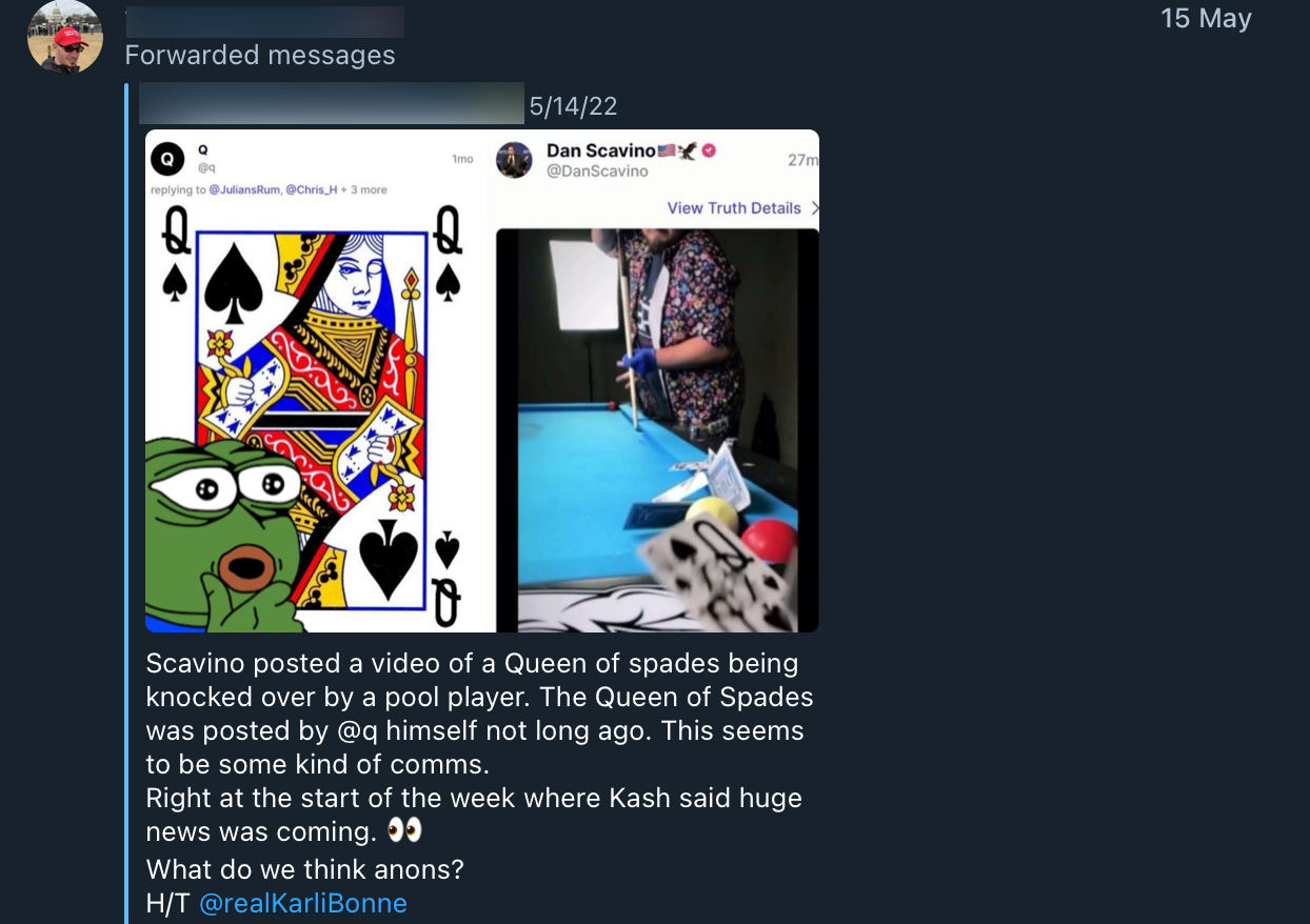 @Q QAnon influencer May post