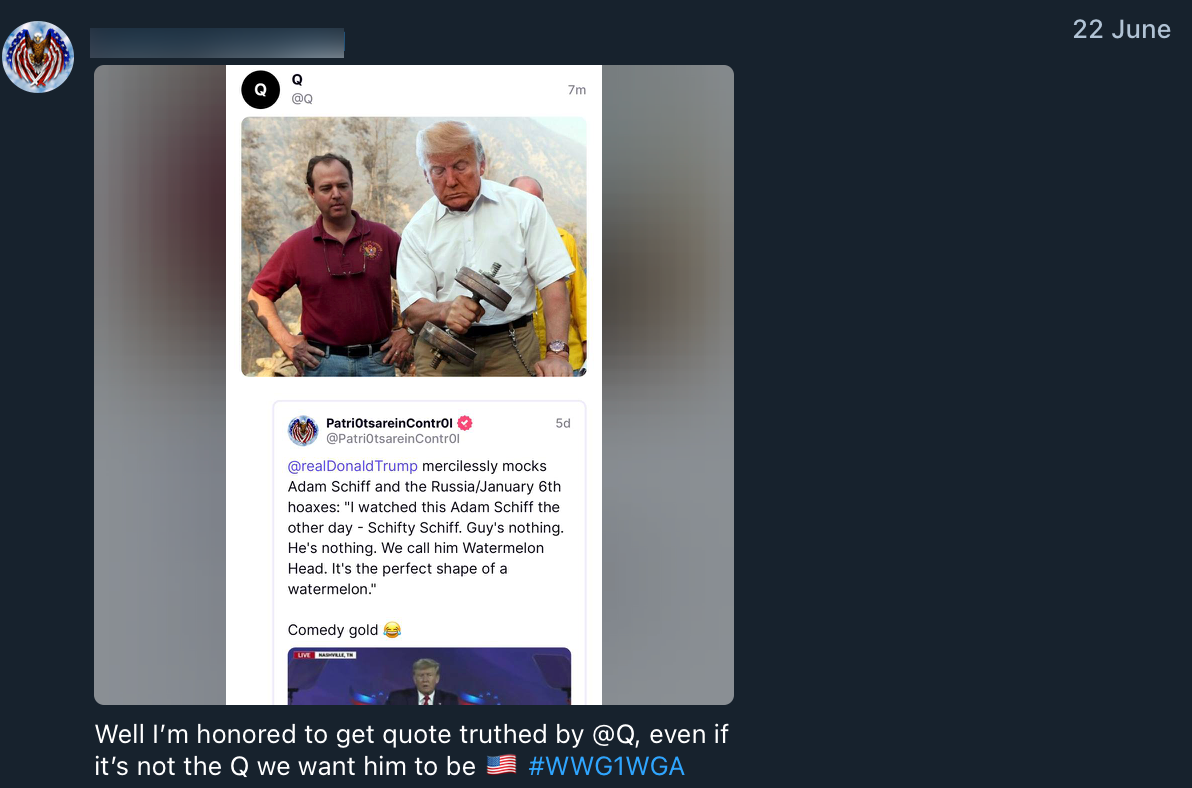 @Q QAnon influencer June post