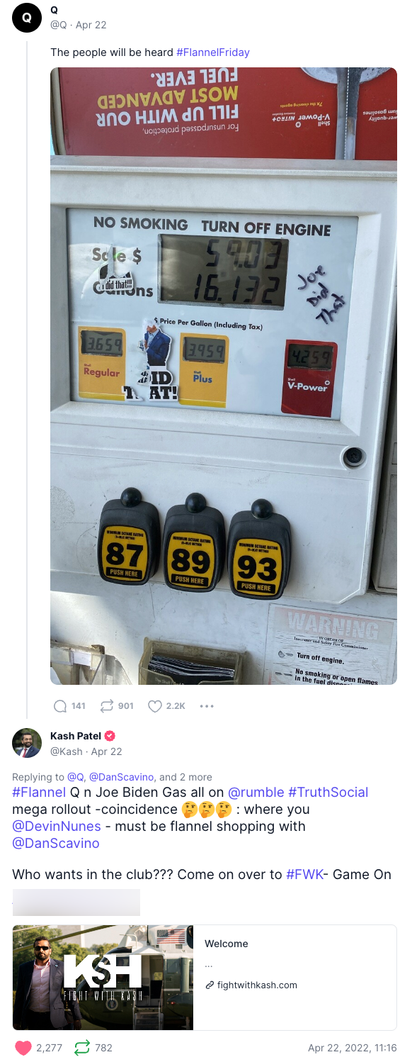 Patel @Q flannel response post