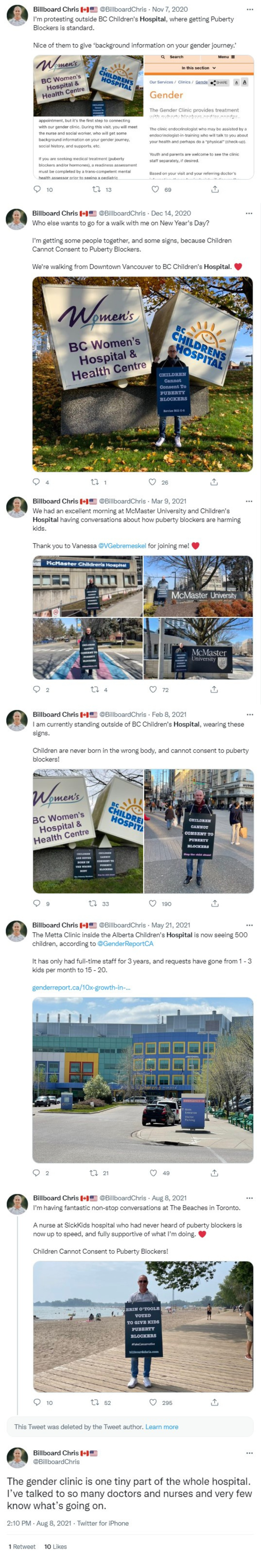 screenshot of tweets