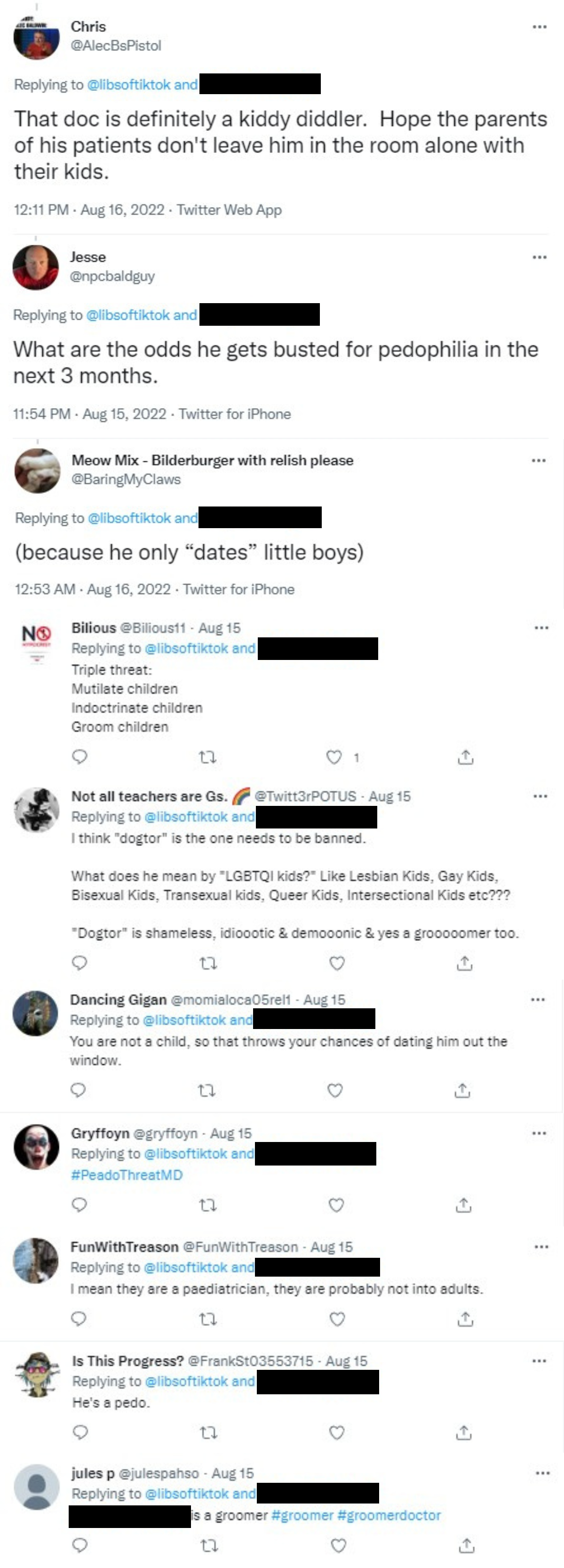 screenshot of tweets
