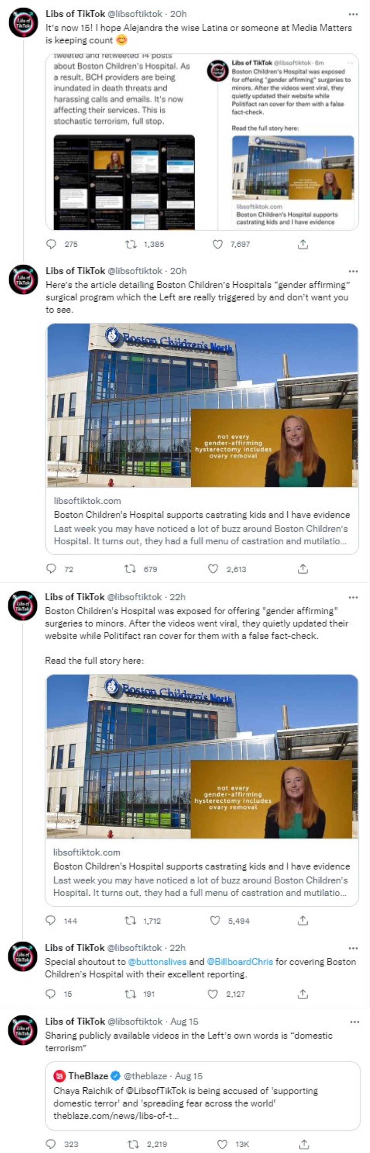 screenshot of tweets