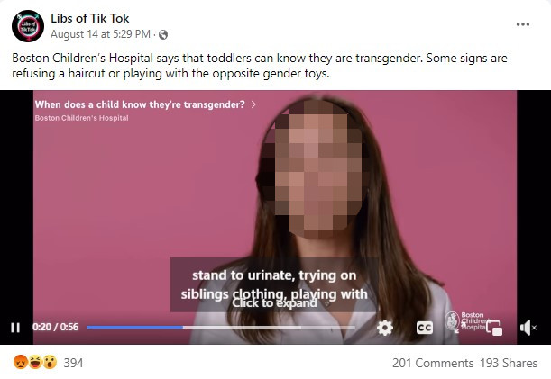 screenshot of Facebook post