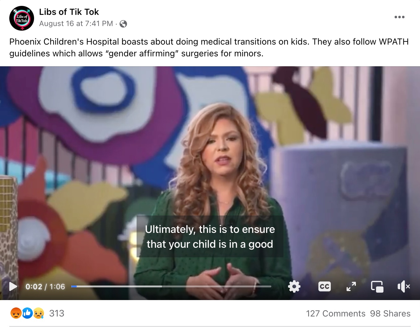 image of facebook post