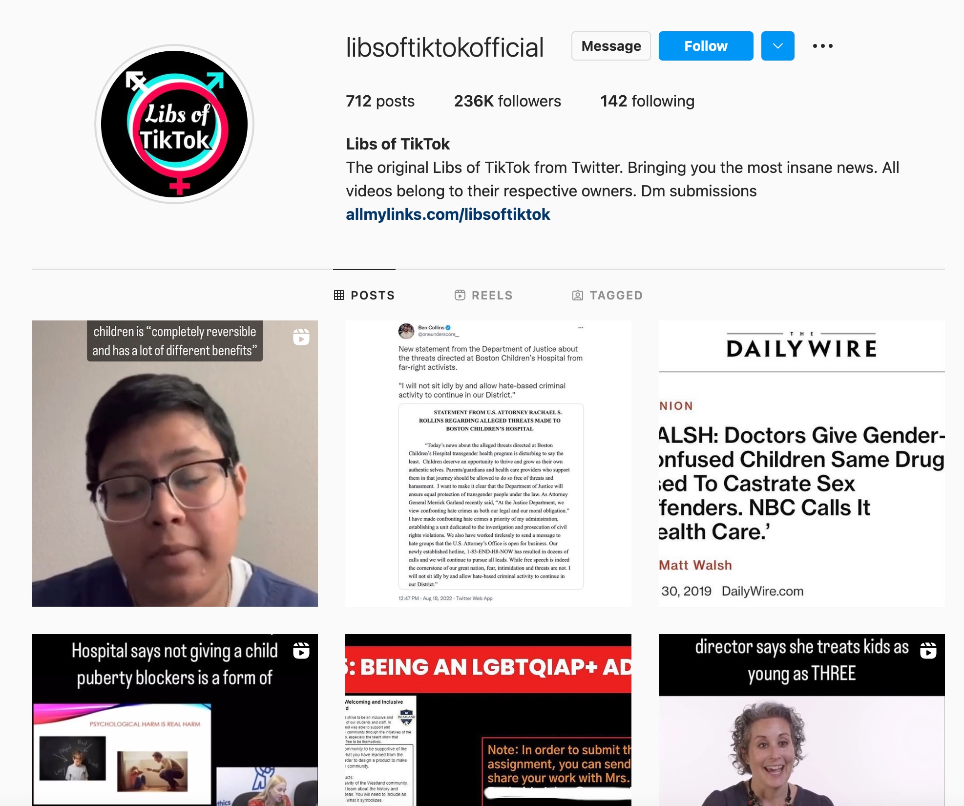 Image of Instagram account