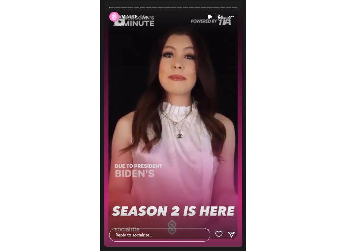 A screenshot showing that Morgonn hosts a show that is powered by TIA