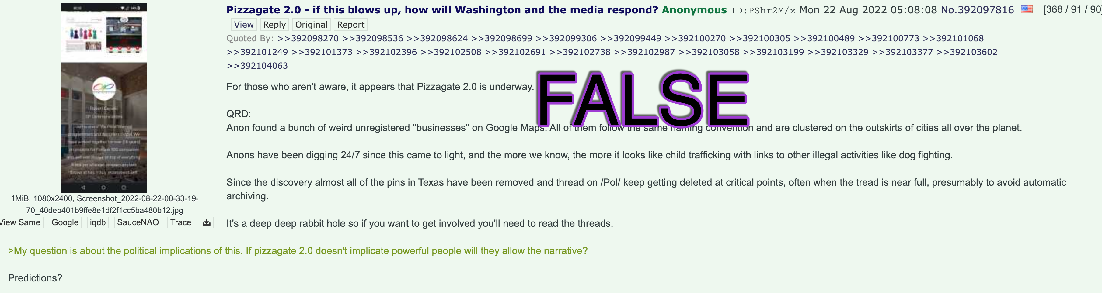 4chan Pizzagate 2.0 post1