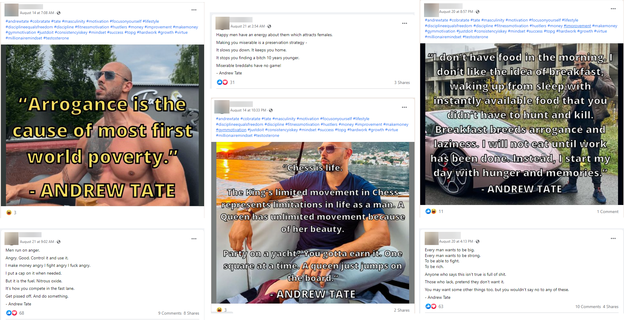 Tate quotes on Facebook montage