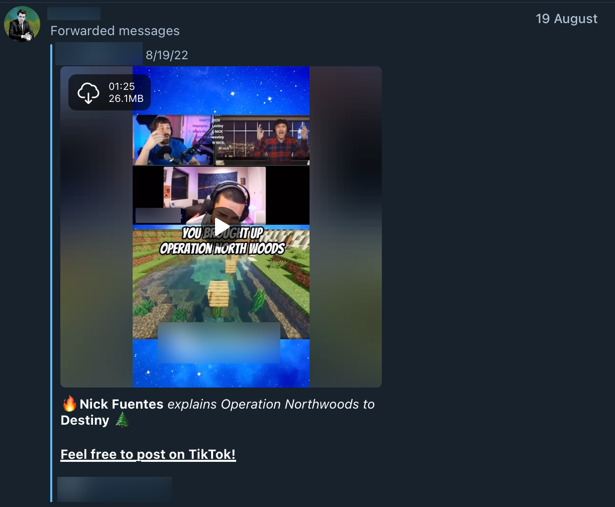 Telegram Fuentes content TikTok post2