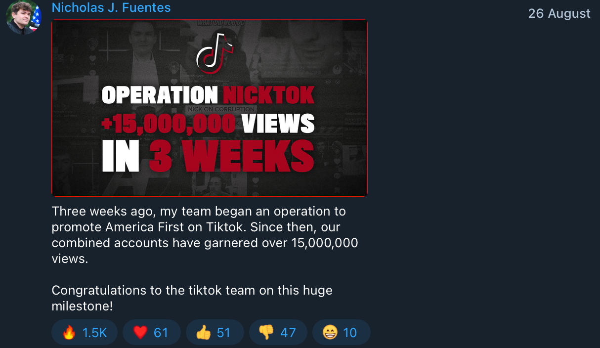 Fuentes TikTok brag post