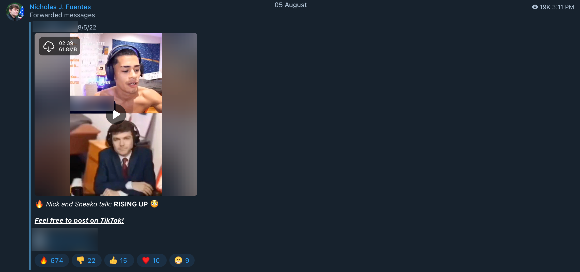 Fuentes TikTok video promotion repost