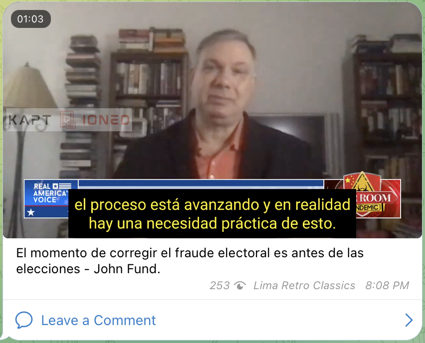 Lima True Story... John Fund Clip Translated (Screenshot)