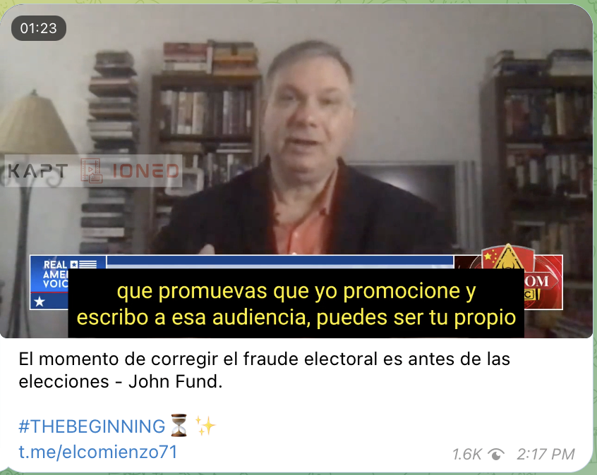 THE BEGINNING... JOSÉ FRANCISCO John Fund Clip Translated (Screenshot)