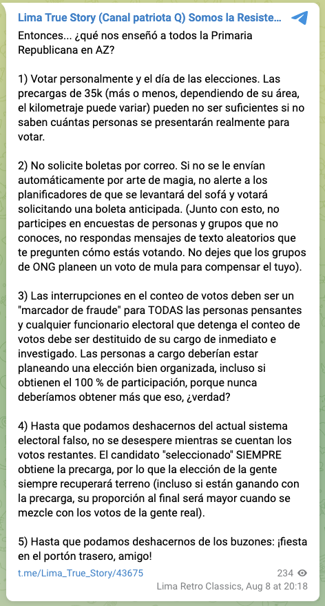 Lima True Story... Telegram Post