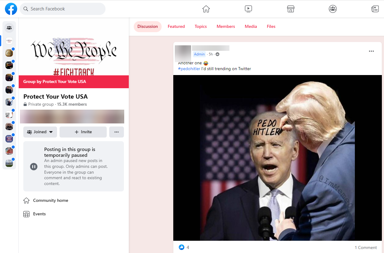 Facebook page pedohitler 4