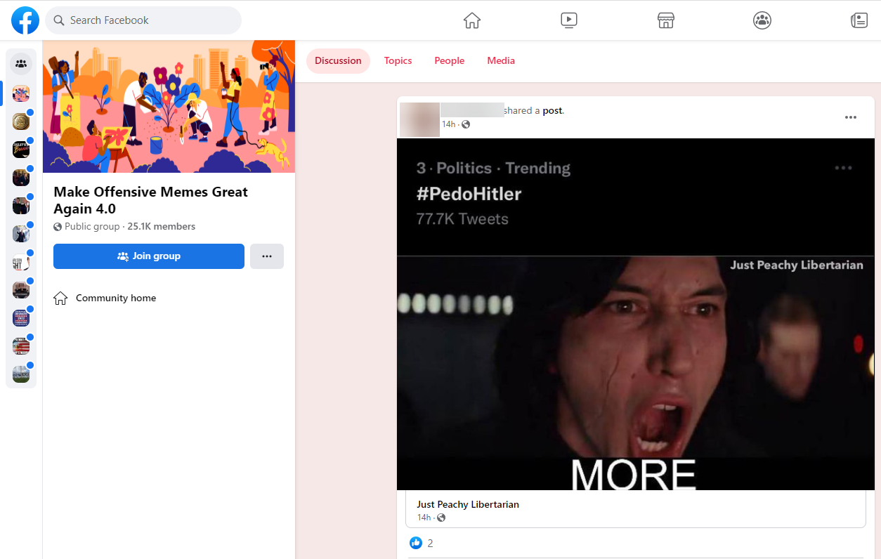 Facebook groups pedohitler 3