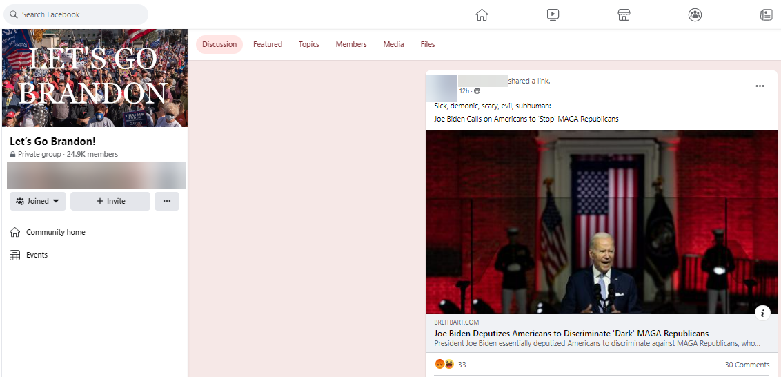 Biden Satan comparison on Facebook 2