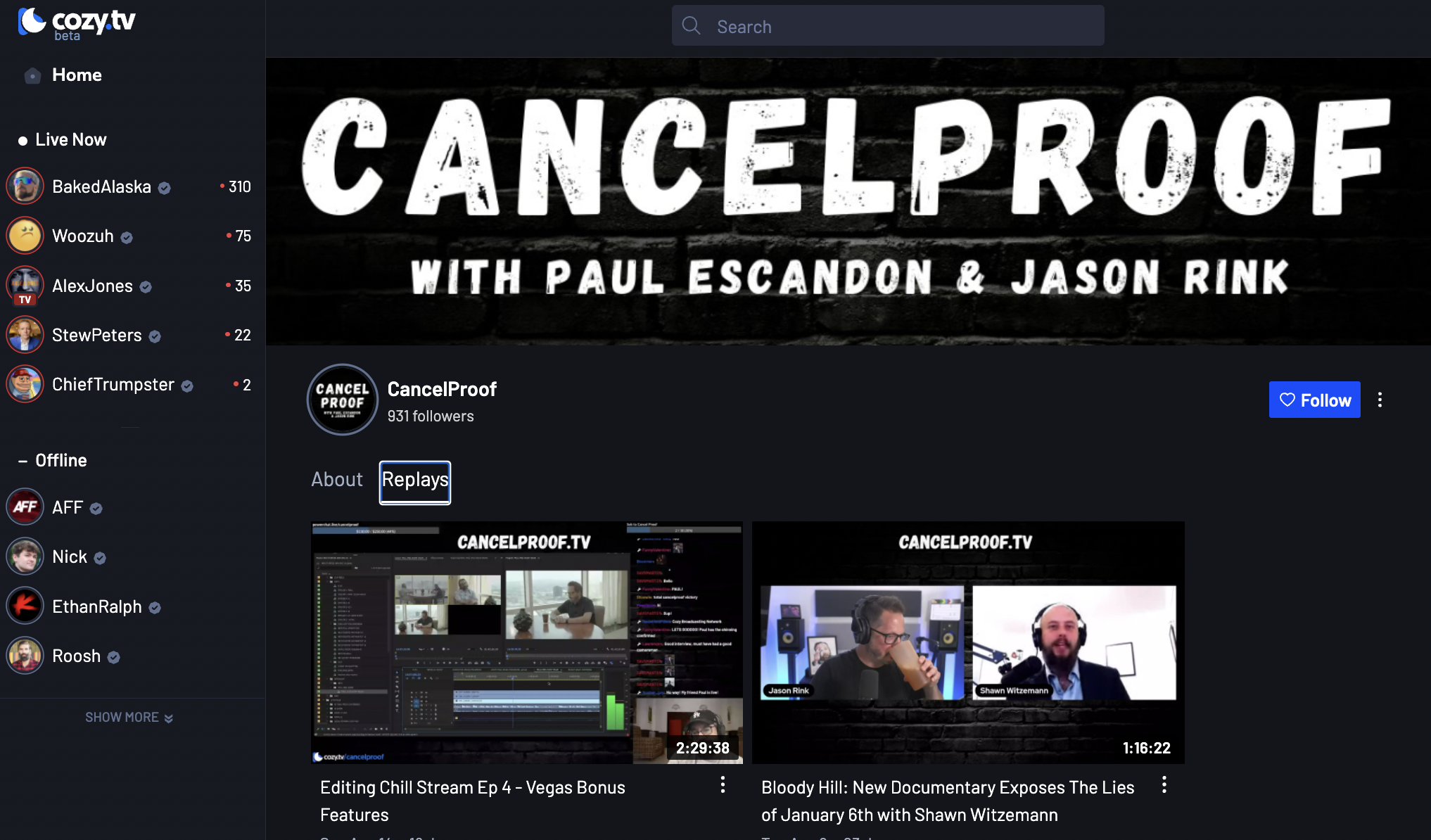 CancelProof on Cozytv