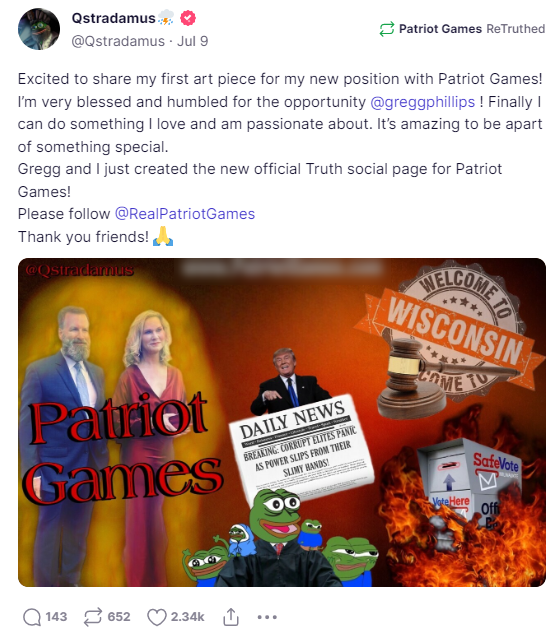 Qstradamus Patriot Games Truth Social