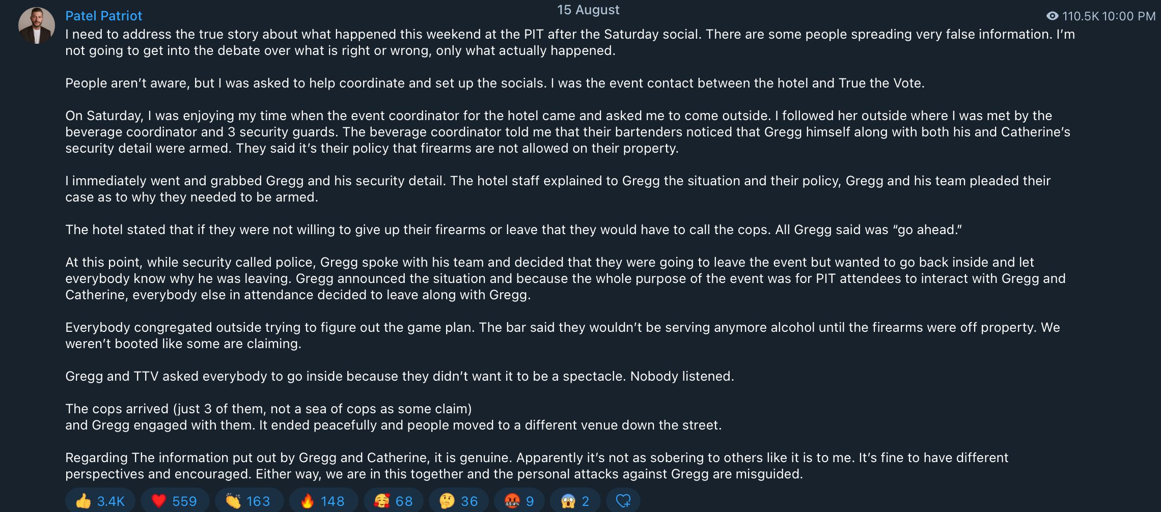 Patel Patriot pit coordinating