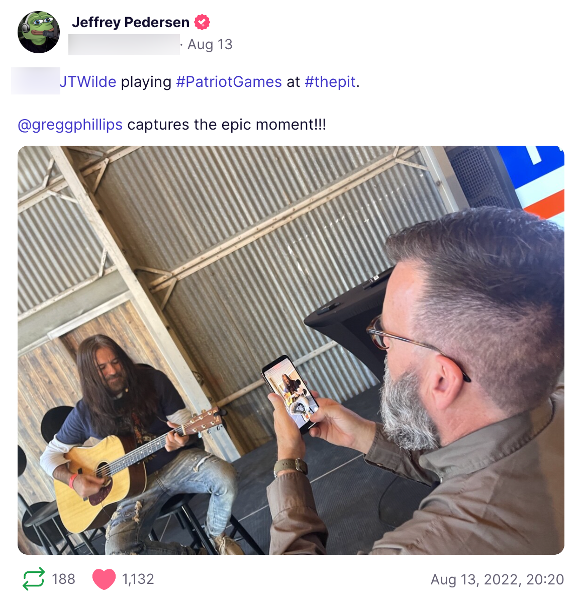 JT Wilde the pit photo