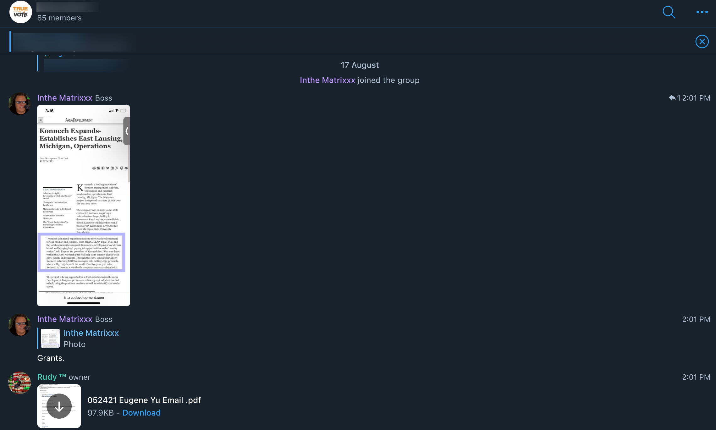 MG Show Telegram Konnech2