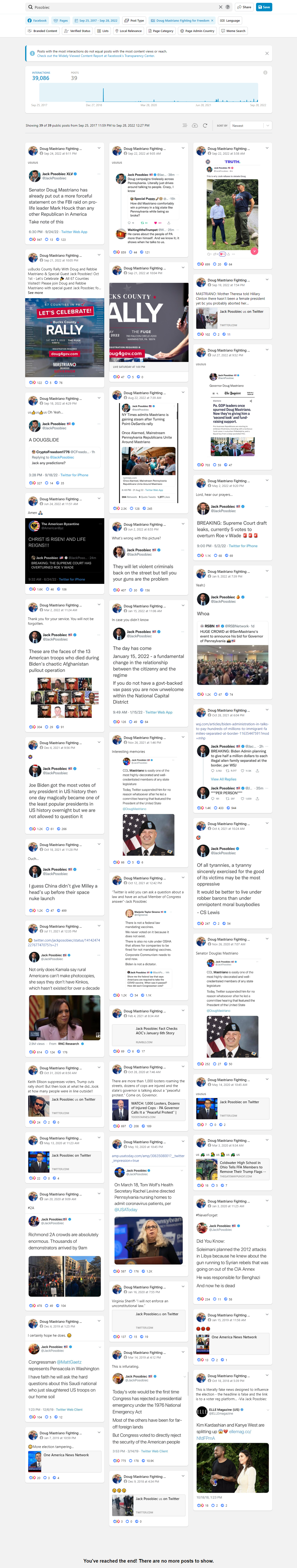 Mastriano Posobiec CrowdTangle data