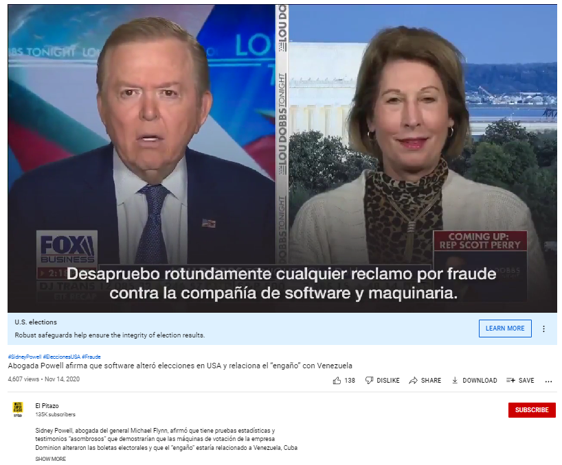 Attorney Powell claims software altered U.S. elections and links "deception" to Venezuela