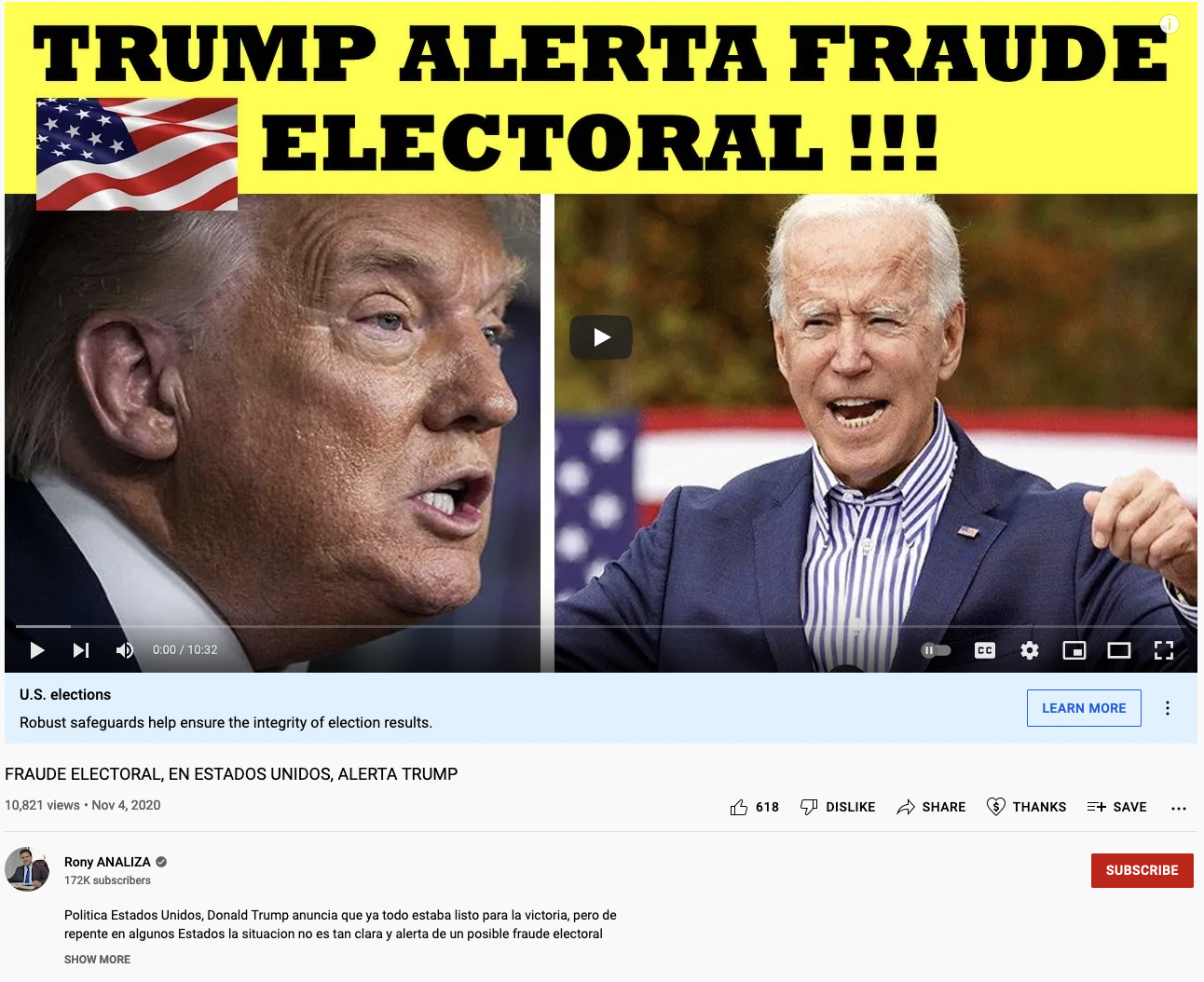  Rony ANALIZA YouTube: FRAUDE ELECTORAL, EN ESTADOS UNIDOS, ALERTA TRUMP