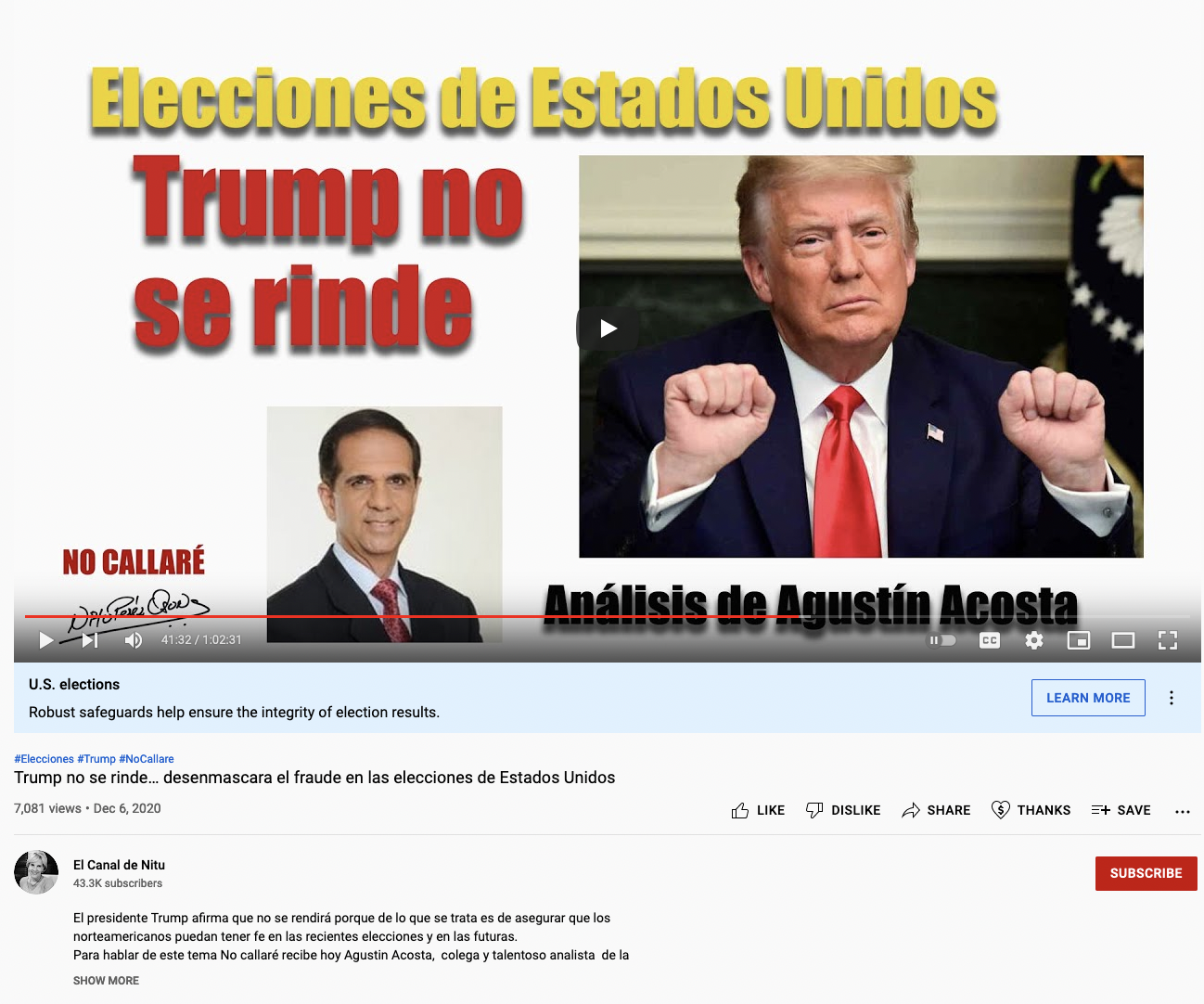  El Canal de Nitu YouTube: Trump no se rinde… desenmascara el fraude en las elecciones de Estados Unidos