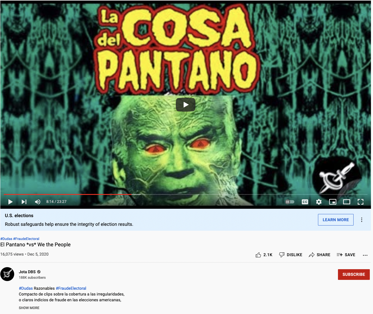  Jota DBS YouTube: El Pantano *vs* We the People
