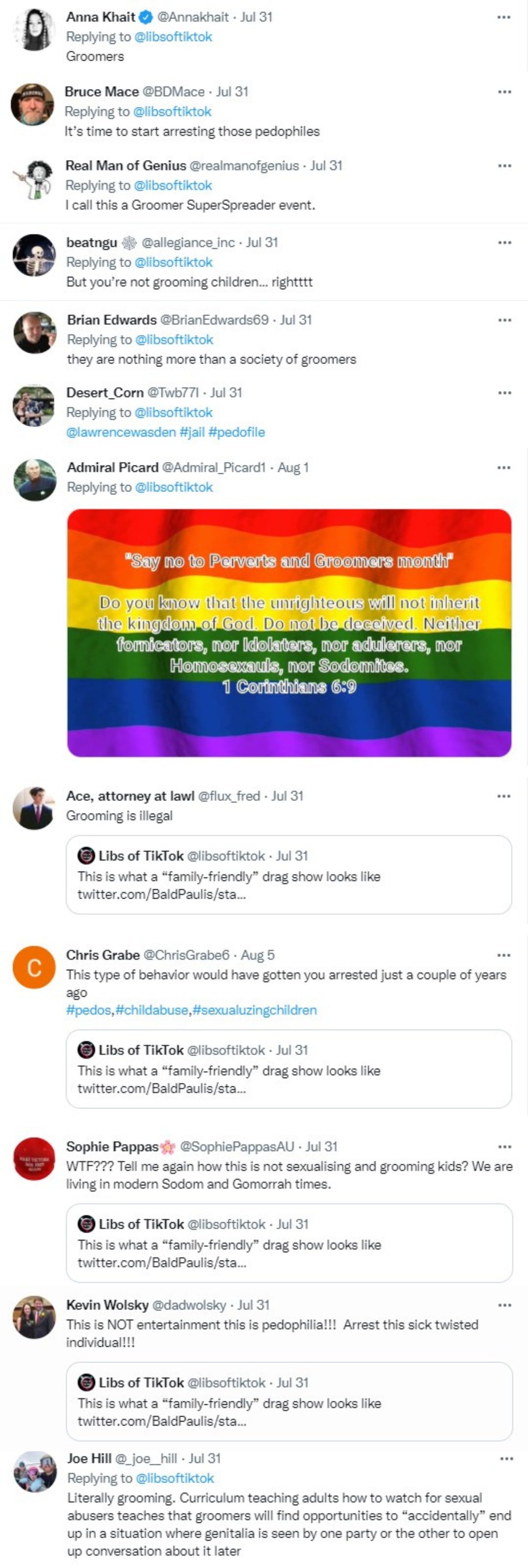 screenshot of tweets
