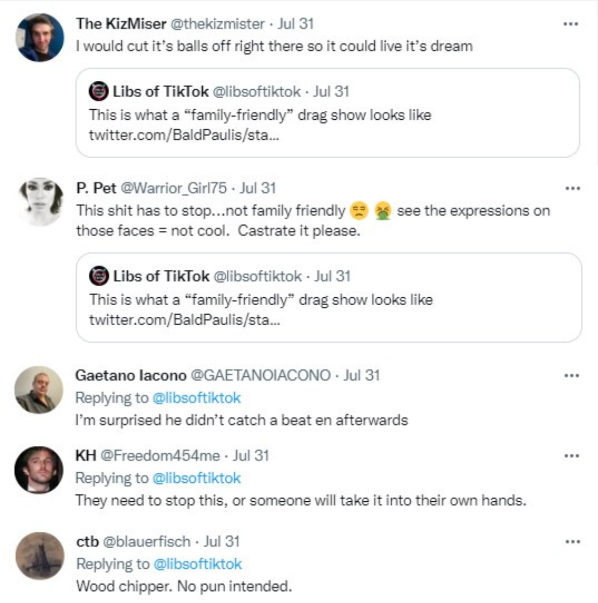 screenshot of tweets