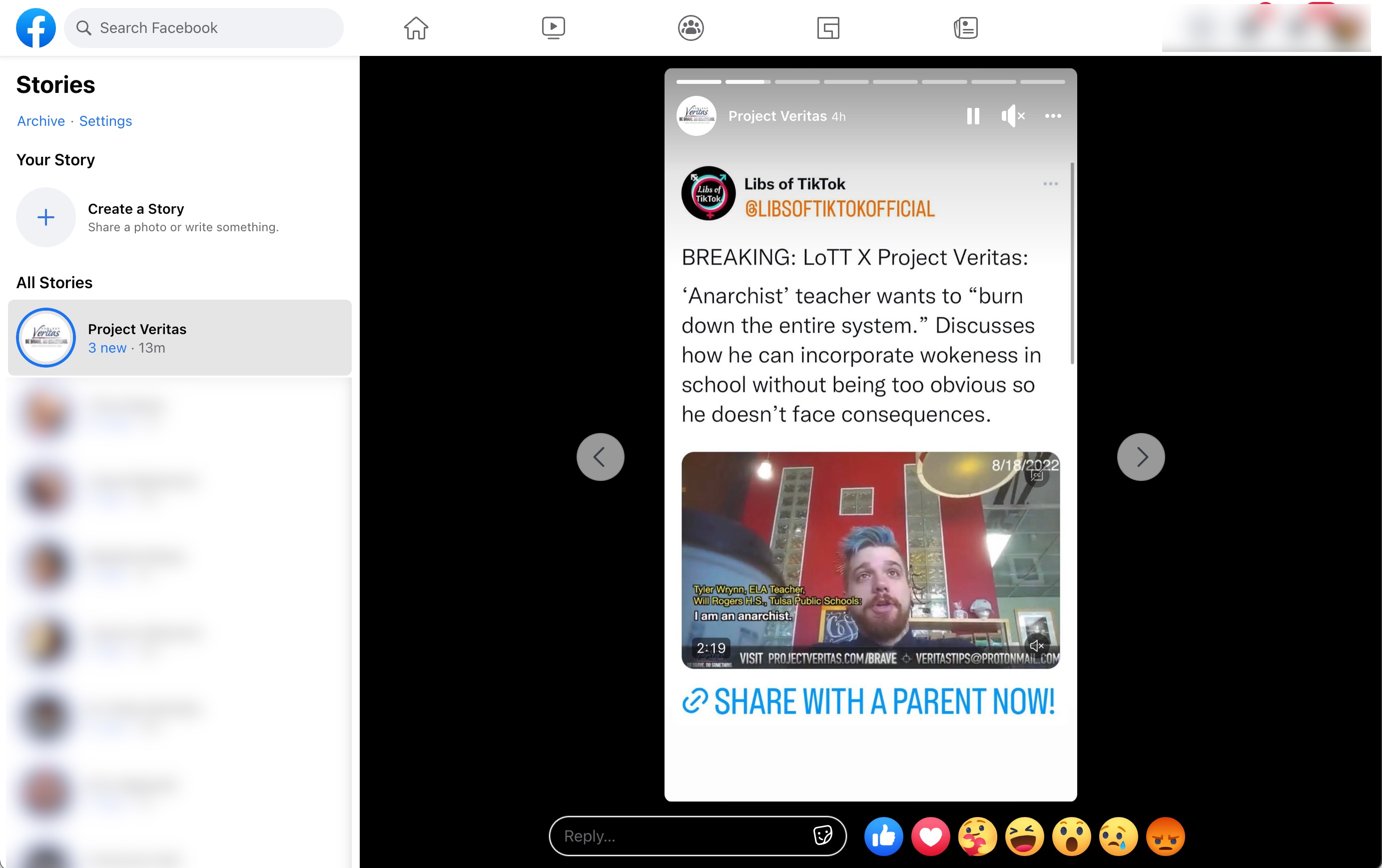 image of facebook story