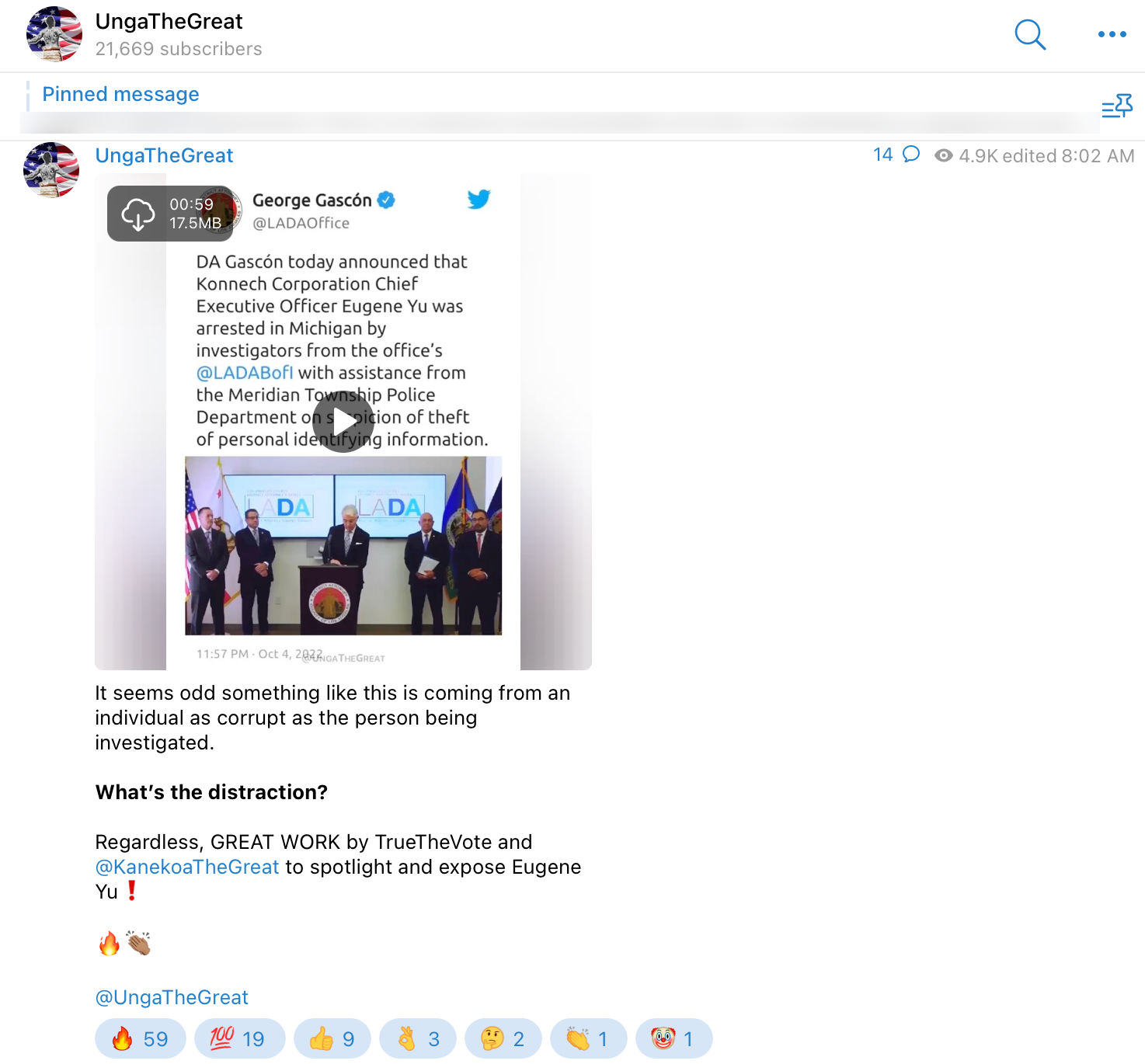 "It seems odd something like this is coming from an individual as corrupt as the person being investigated."