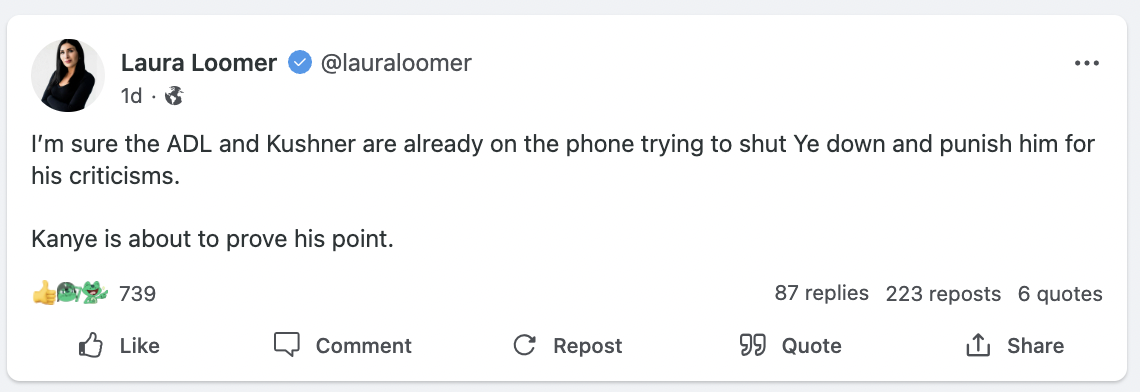 Laura Loomer Ye post 2