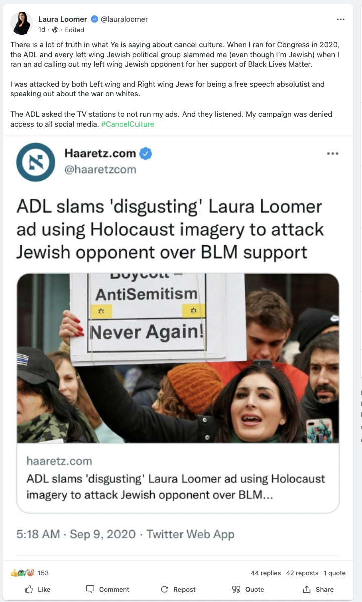 Laura Loomer Ye post 4