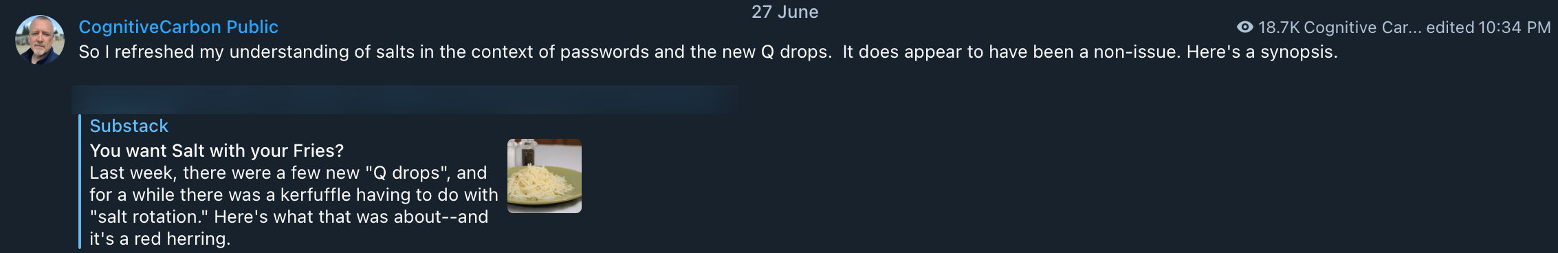 CognitiveCarbon Q post