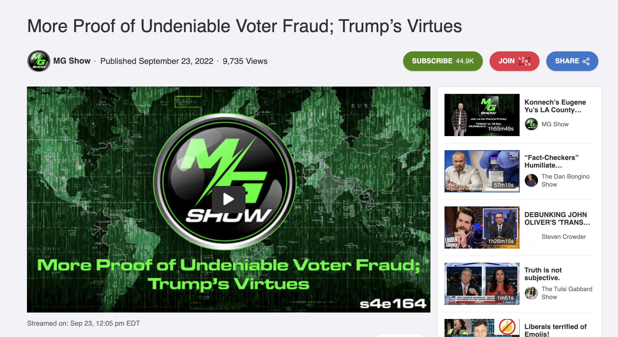 MG show voter fraud Rumble