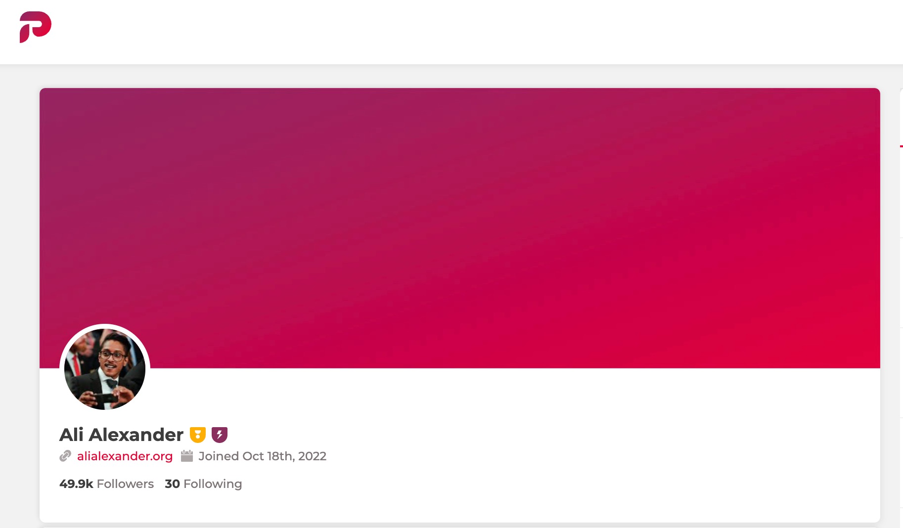 image of parler account