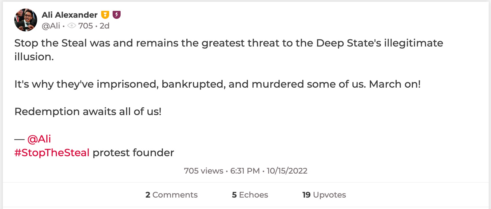 image of parler post