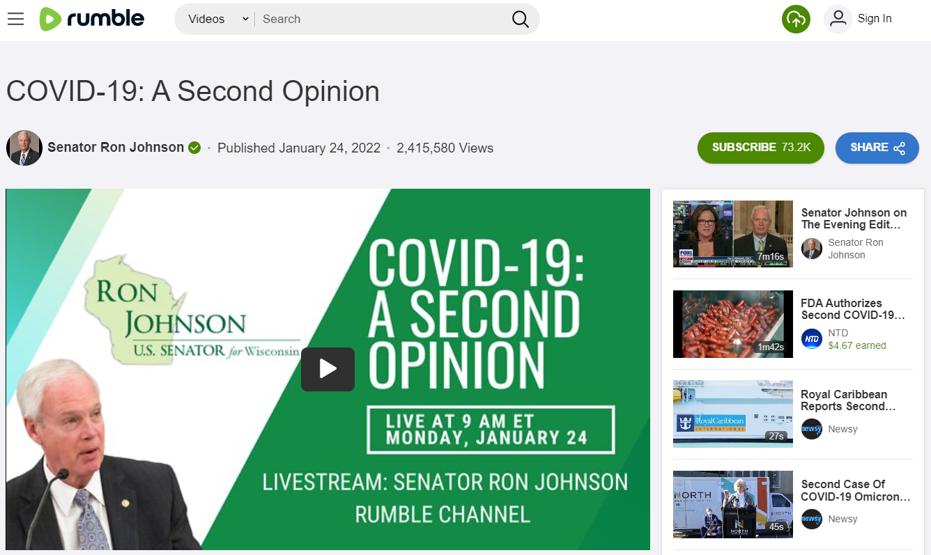 COVID misinfo on Rumble 2